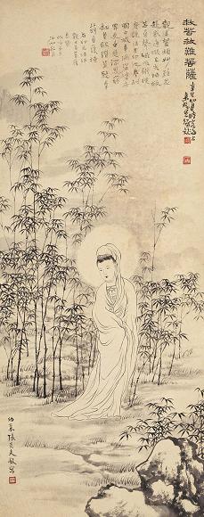 张炎夫 观音 立轴 纸本