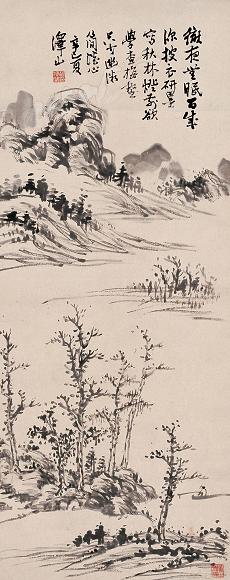 胡位咸 山水 立轴 水墨纸本