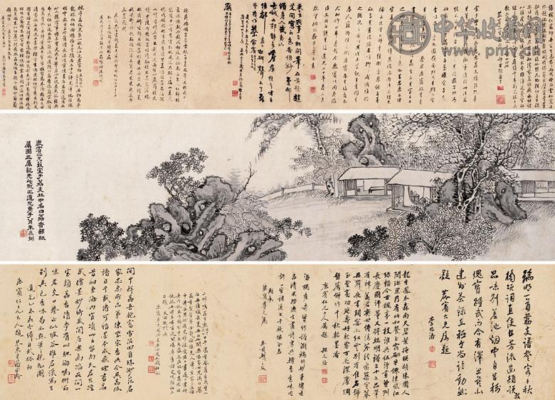 朱为弼 1840年作 山水 手卷 水墨纸本
