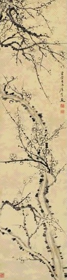 清 顾莼 梅花 镜心