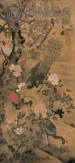 吕纪 五伦图 立轴 设色绢本