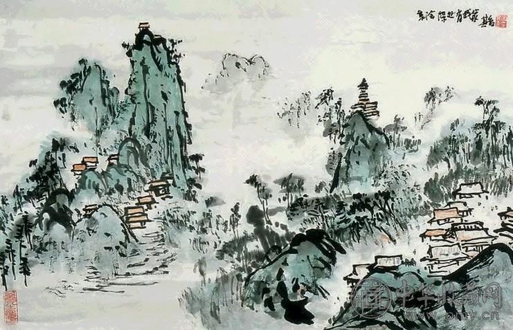 宗其香 山水 镜心 设色纸本