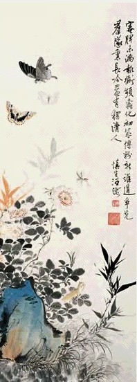 汪慎生 蝶恋花 立轴 设色纸本