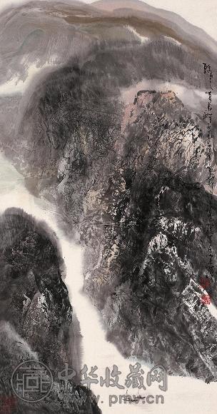 宋雨桂 1990年作 山水 立轴 设色纸本