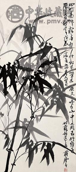 蒋凤白 戊辰(1988年) 墨竹 立轴 水墨纸本