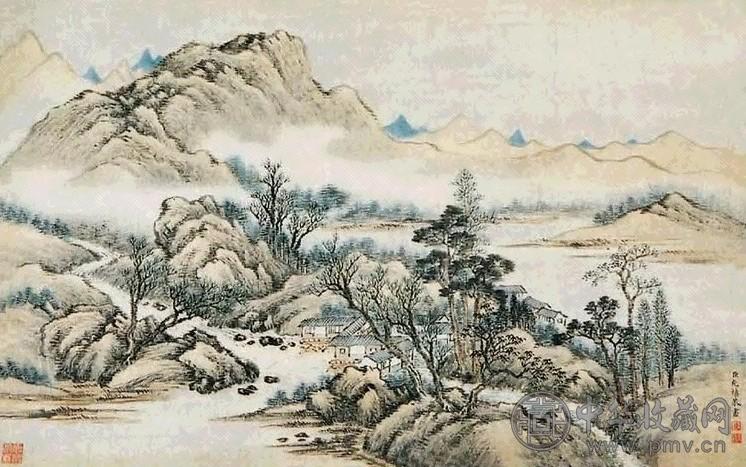 允禧 山水 镜心 设色纸本