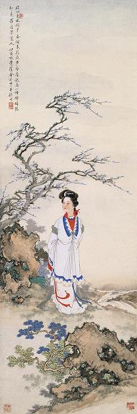 金协中 花底香尘图 立轴 设色纸本