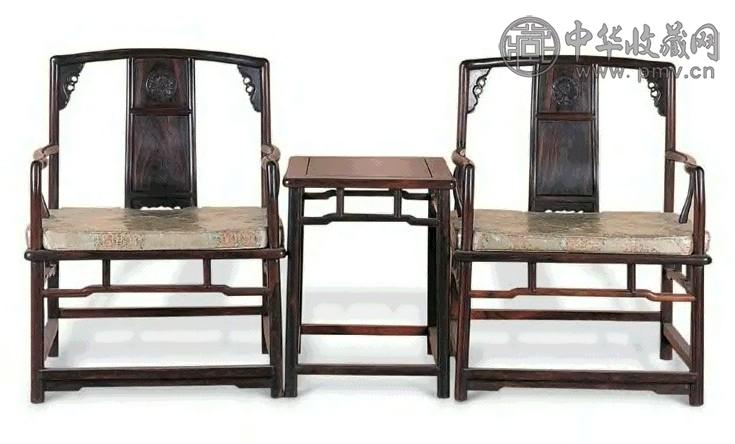 梓檀南官帽椅、几(1套3件)