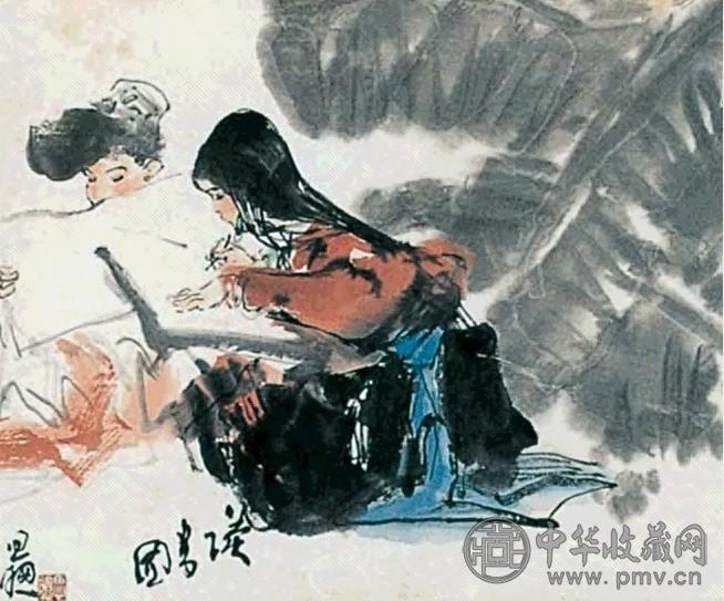 周思聪 读书图 轴