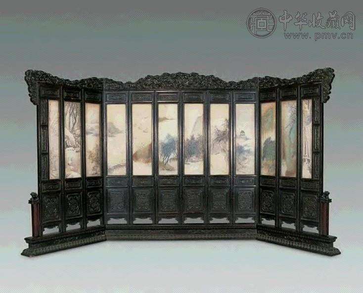 清中期 紫檀小屏风