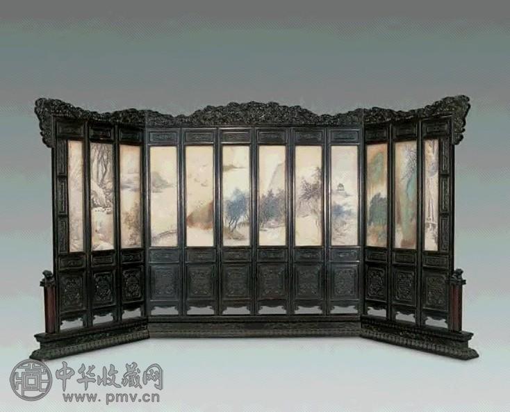 清中期 紫檀小屏风
