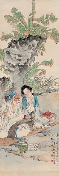 徐操 济南伏生图 立轴 设色纸本