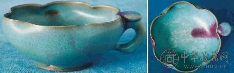 宋 钧窑红斑莲花杯