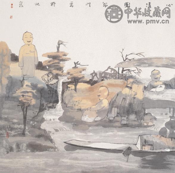 田黎明 心清图 镜心 设色纸本