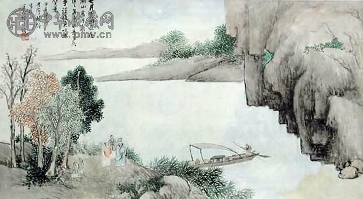 林琴南 夜归图 横幅 设色绢本