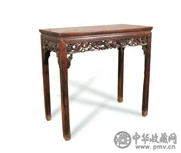 清中期 红木透雕如意琴桌
