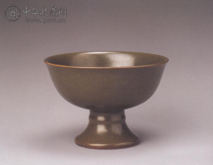 清乾隆 茶叶末釉高足碗