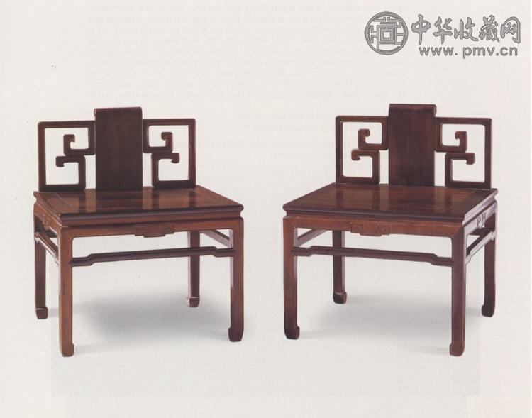 清中期 紫檀禅椅(1对)