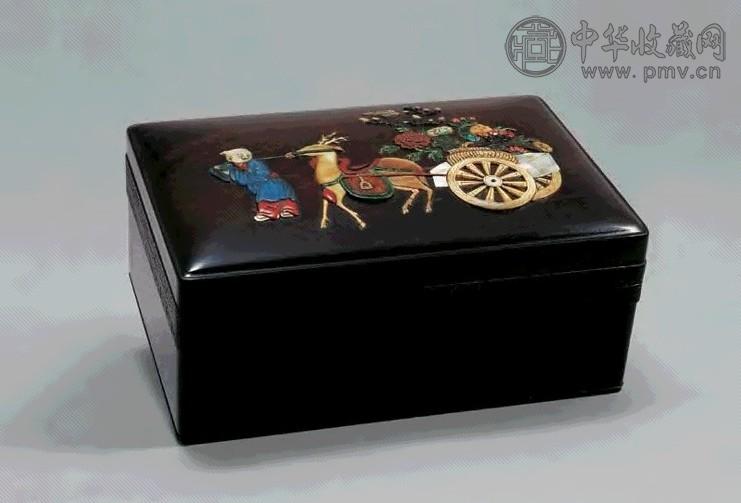 清中期 紫檀嵌百宝长方盒 一件