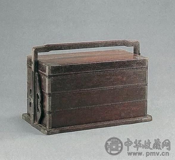 清 紫檀木四层素提盒