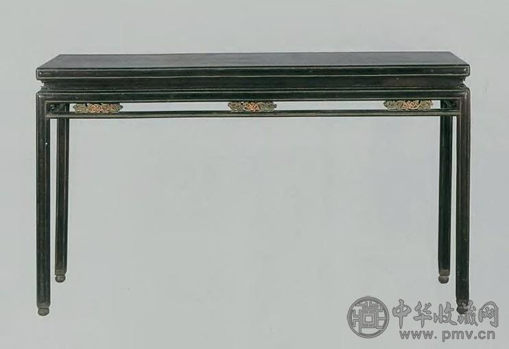 清中期 紫檀嵌景泰蓝卡子花条桌
