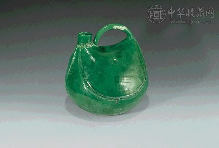 辽 绿釉大皮囊壶