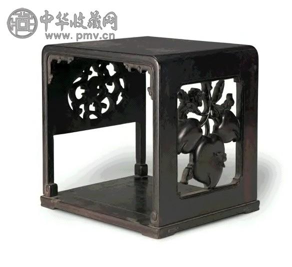 清中期 紫檀雕福寿架几