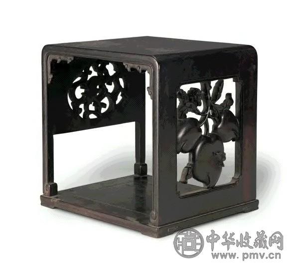 清中期 紫檀雕福寿架几
