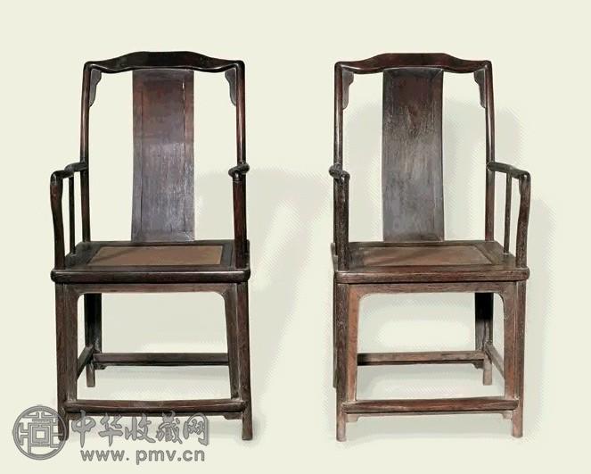 清早期 红木南官帽椅(2件)
