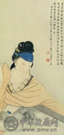 谢之光 现代 相思仕女 轴