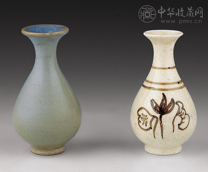 金 钧窑小玉壶春瓶 漳州窑铁锈花小玉壶春瓶