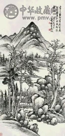 吴征 1942年作 山水 立轴 水墨纸本