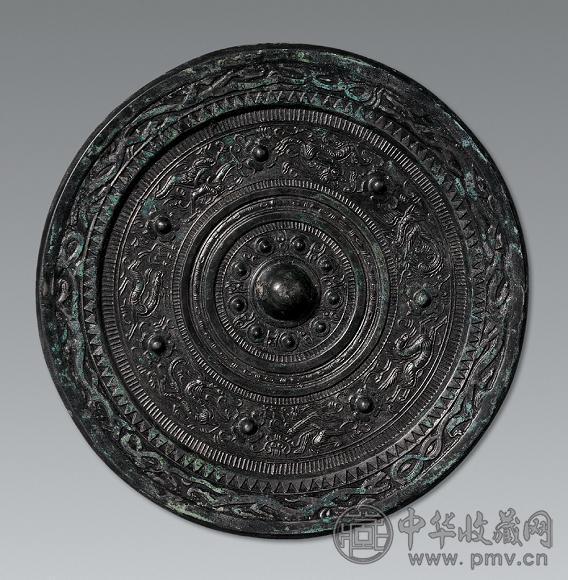 东汉 七乳画纹带镜