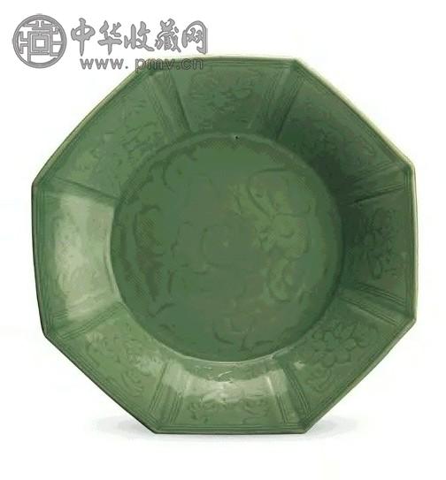 元 龙泉窑八方印花盘