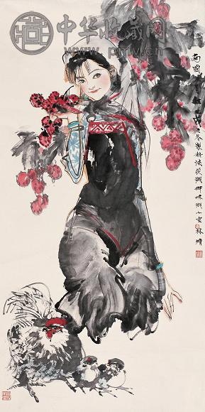 林墉 1982年作 多吉多利 镜心 设色纸本