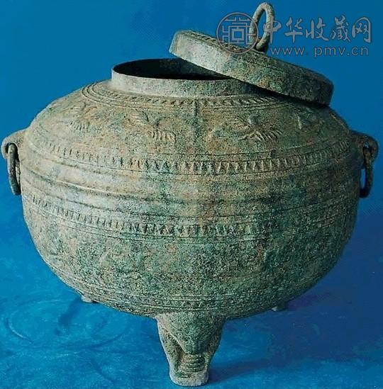 汉 青铜三足活环鼎