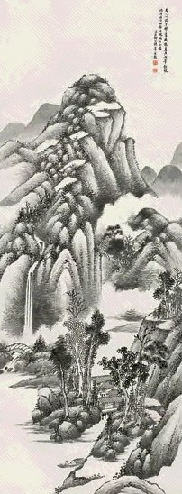 何维朴 张篁村笔意 立轴 设色纸本