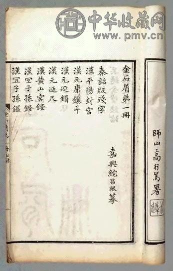 清光绪二年 金石屑四卷