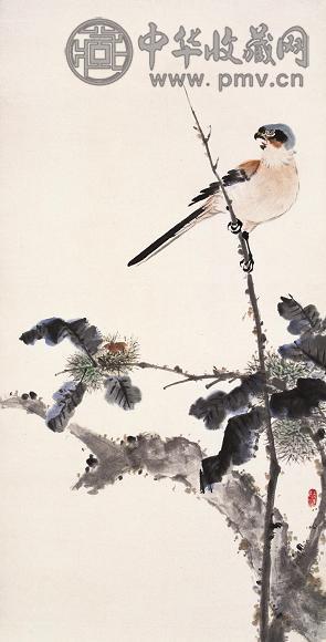 江寒汀 栗树伯劳图 镜心 设色纸本