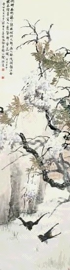 任堇 花卉 立轴 设色