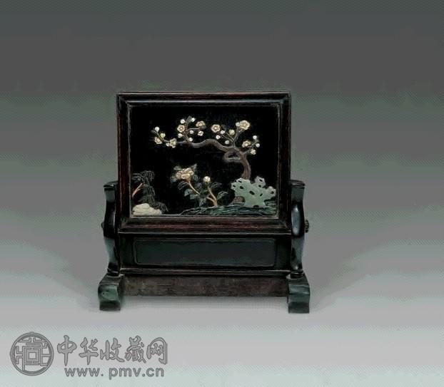 清 红木八宝平安插屏