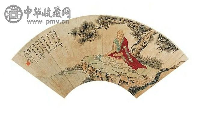 郑慕康 无量寿佛 扇面