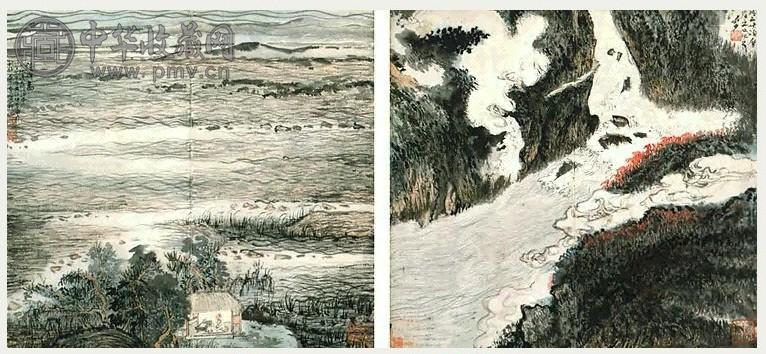 陆俨少 西峡访碑 镜心(2帧)