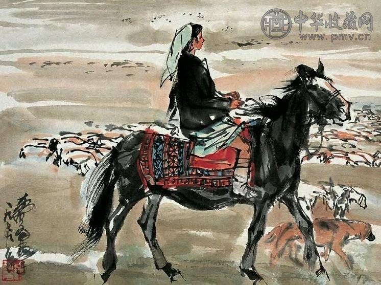 黄胄 近现代 牧羊图 镜心