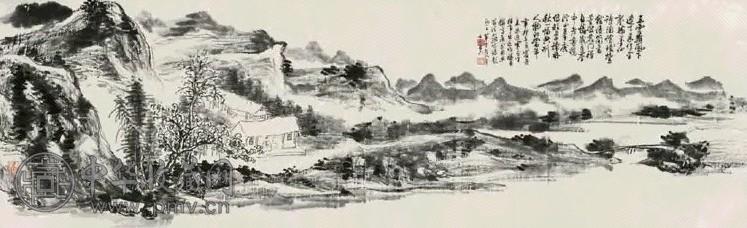 黄宾虹 溪山草堂图 横披 水墨纸本