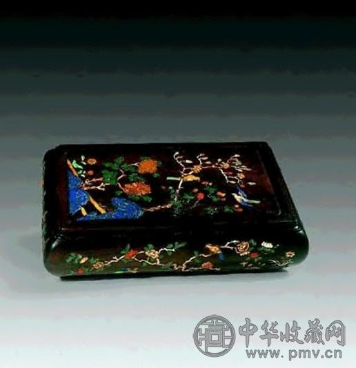紫檀嵌石盒
