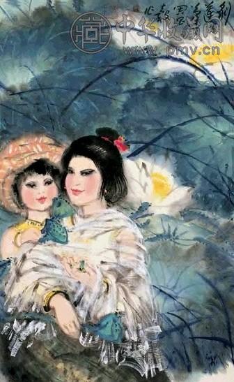 周昌榖 剥莲蓬 立轴 设色纸本