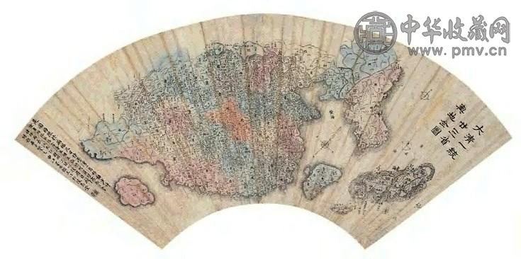 大清一统廿三省舆地全图扇面