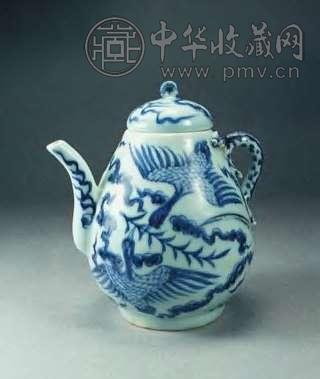 元 青花云鹤梨式壶