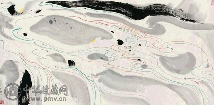 吴冠中 旋律 镜心 设色纸本